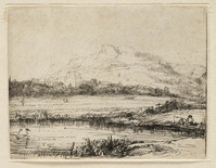 KG 03802
<br/>
Water met een visser en twee zwanen ( B 235 )
<br/>
<em>Rembrandt (1606-1669)</em>